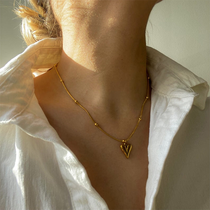 Elongated Heart Necklace