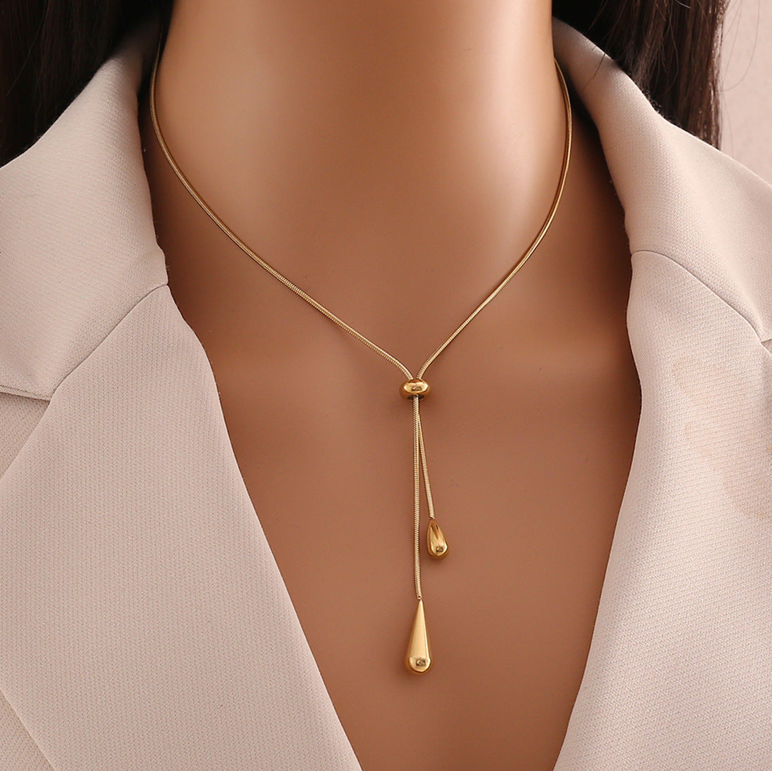 Raindrop Lariat Necklace