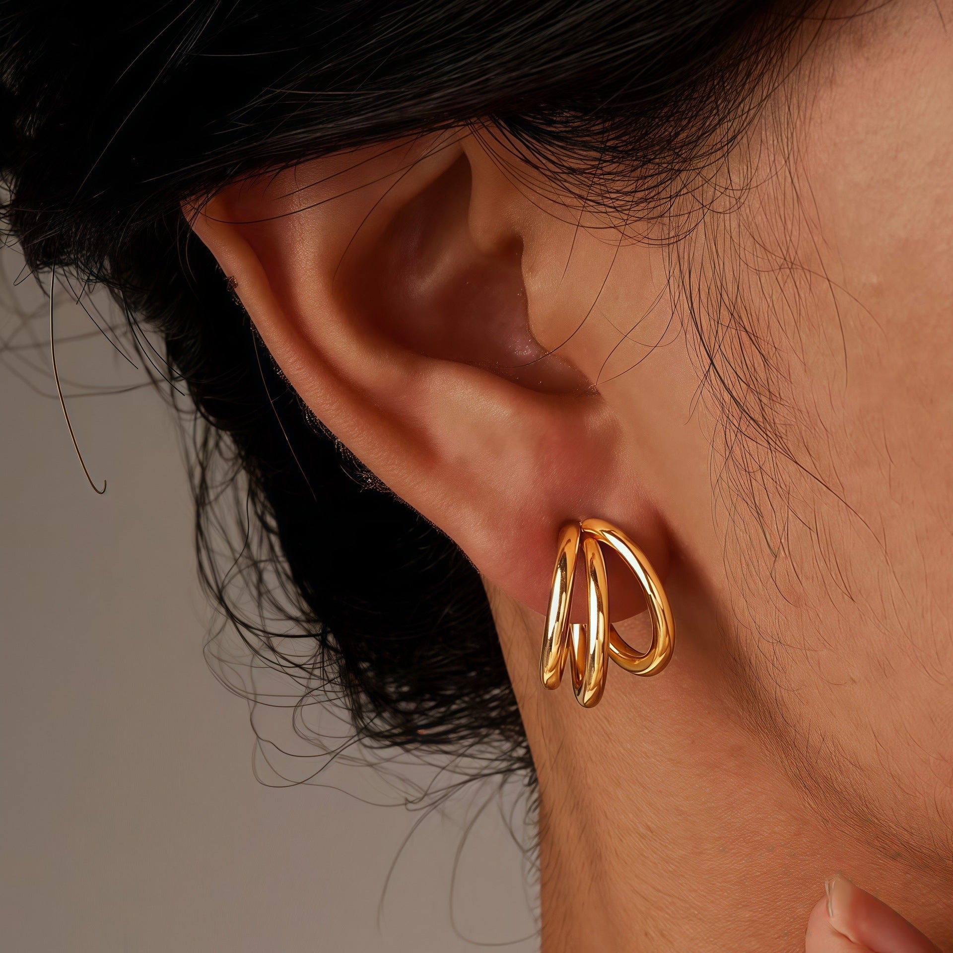 Triple Arc Hoops Earrings