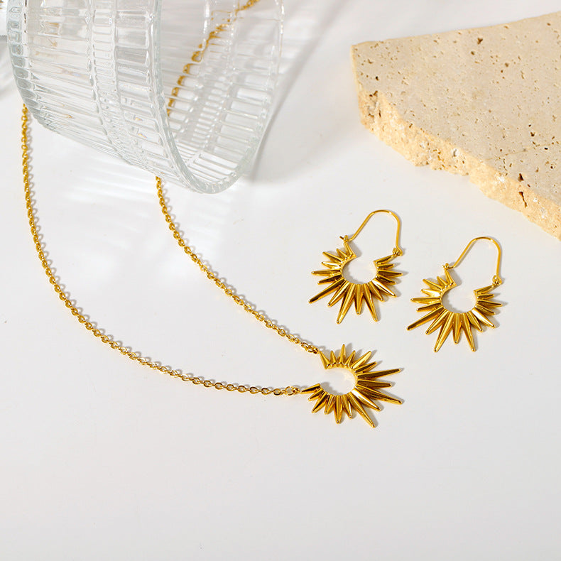 Sunburst Hoops Earrings