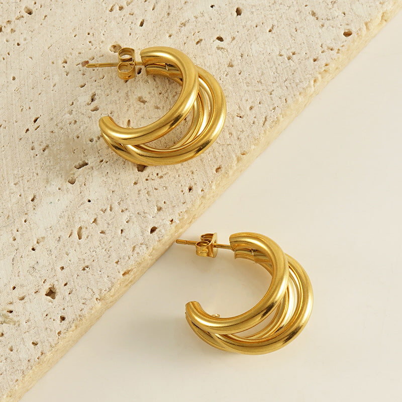 Triple Arc Hoops Earrings