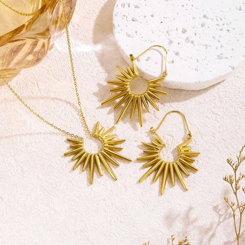 Sunburst Hoops Earrings