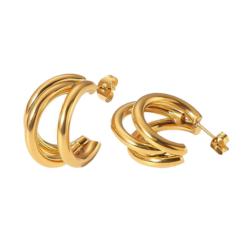 Triple Arc Hoops Earrings