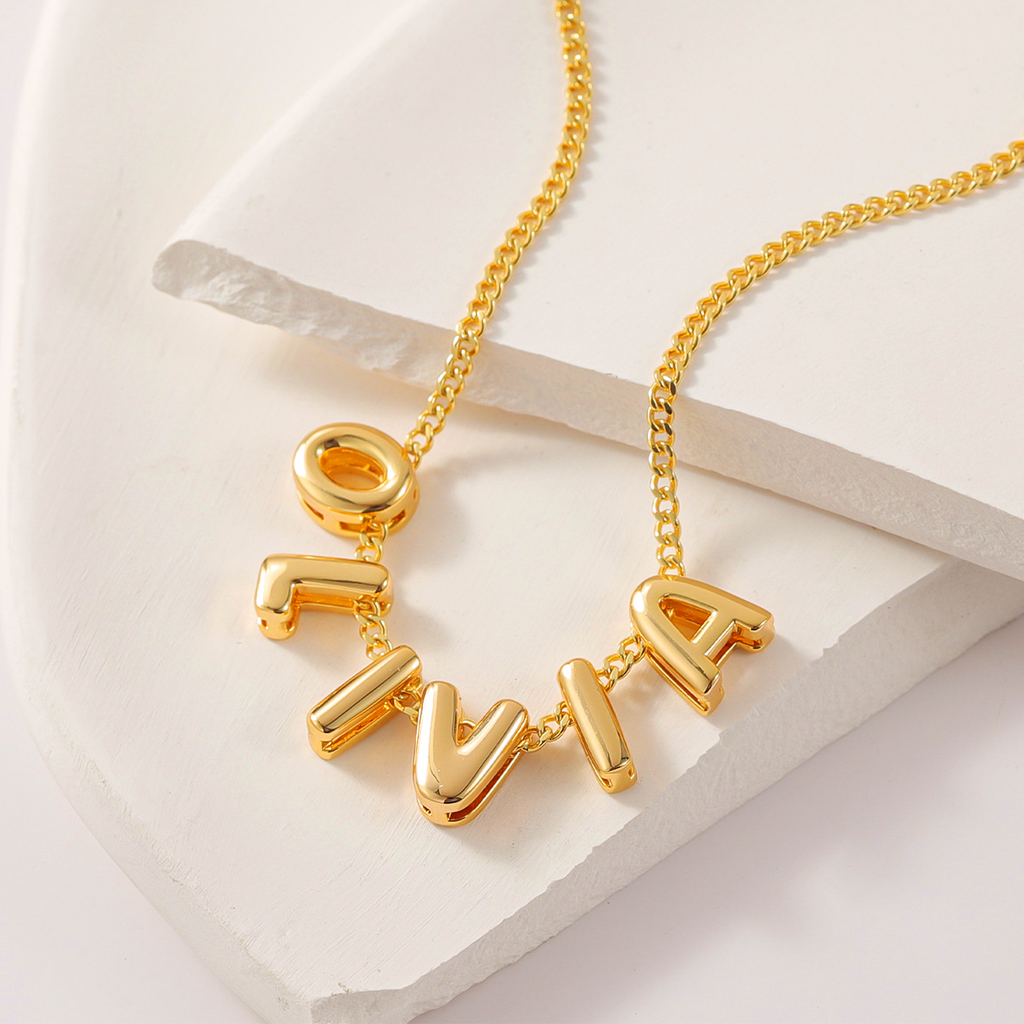 Bubble Font Custom Name Jewelry
